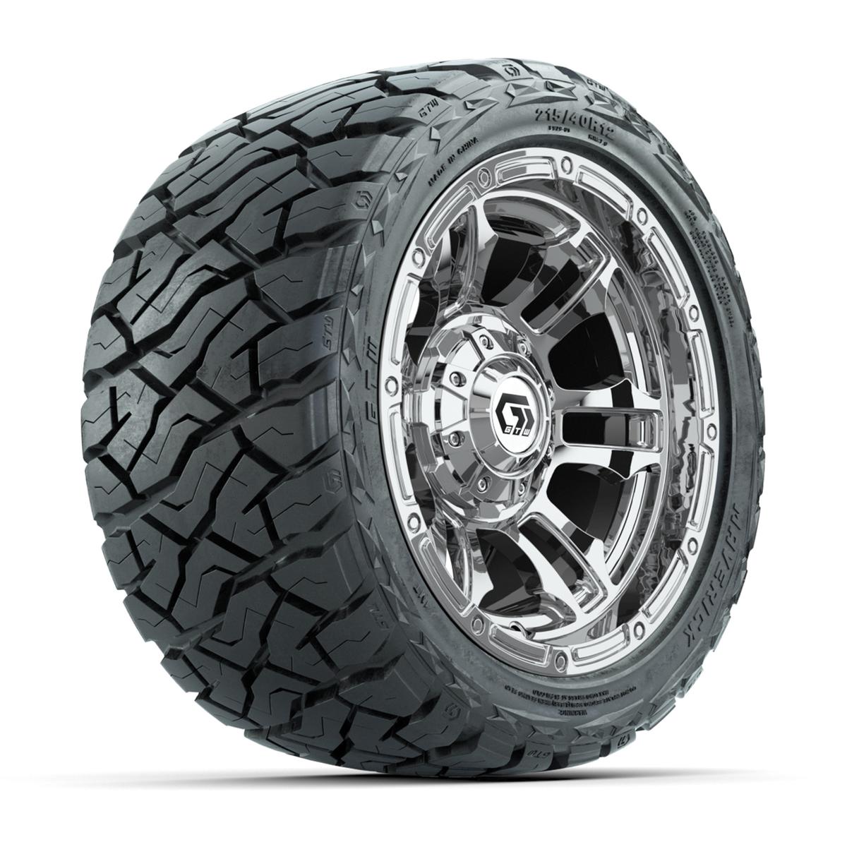 GTW Shogun Chrome 12 in Wheels with 215/40-R12 Maverick Low-Profile All-Terrain Tires – Full Set