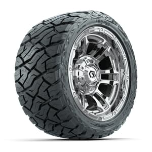 GTW Shogun Chrome 12 in Wheels with 215/40-R12 Maverick Low-Profile All-Terrain Tires – Full Set