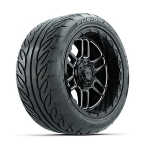 GTW Titan Machined/Black 14 in Wheels with 225/40-R14 Fusion GTR Street Tires – Full Set