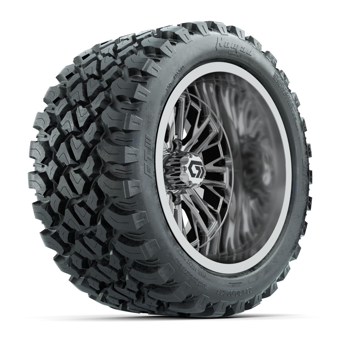 GTW&reg; Viper Chrome 14 in Wheels with 23X10-R14 Nomad Steel Belt Radial All-Terrain Tires - Full Set