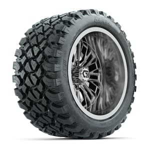 GTW&reg; Viper Chrome 14 in Wheels with 23X10-R14 Nomad Steel Belt Radial All-Terrain Tires - Full Set