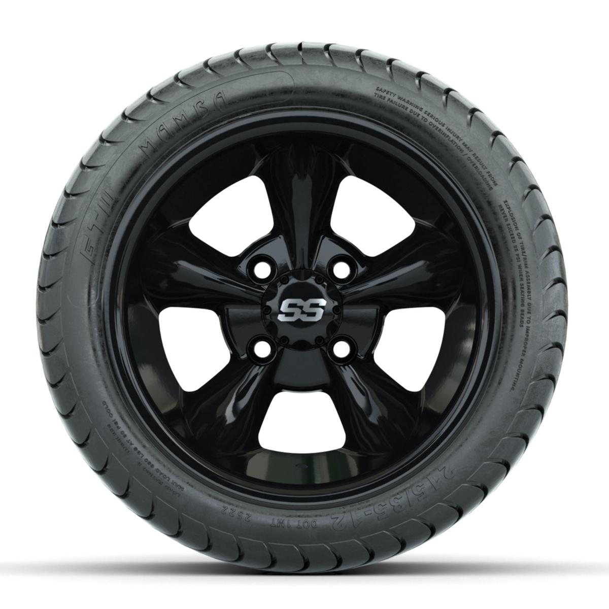 GTW Godfather Black 12 in Wheels with 215/35-12 Mamba Street Tires – Full Set