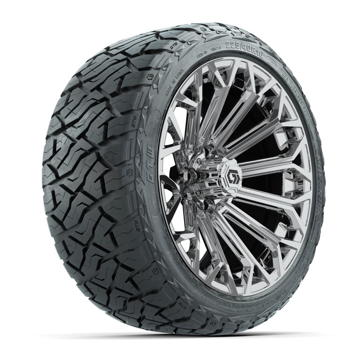 GTW&reg; Phantom Chrome 16 in Wheels with 225/40-R16 Maverick Hybrid Tires - Full Set