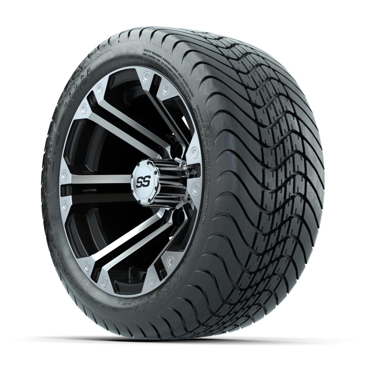 12” GTW Specter Black and Machined Wheels with 18” Mamba Street Tires – Set of 4