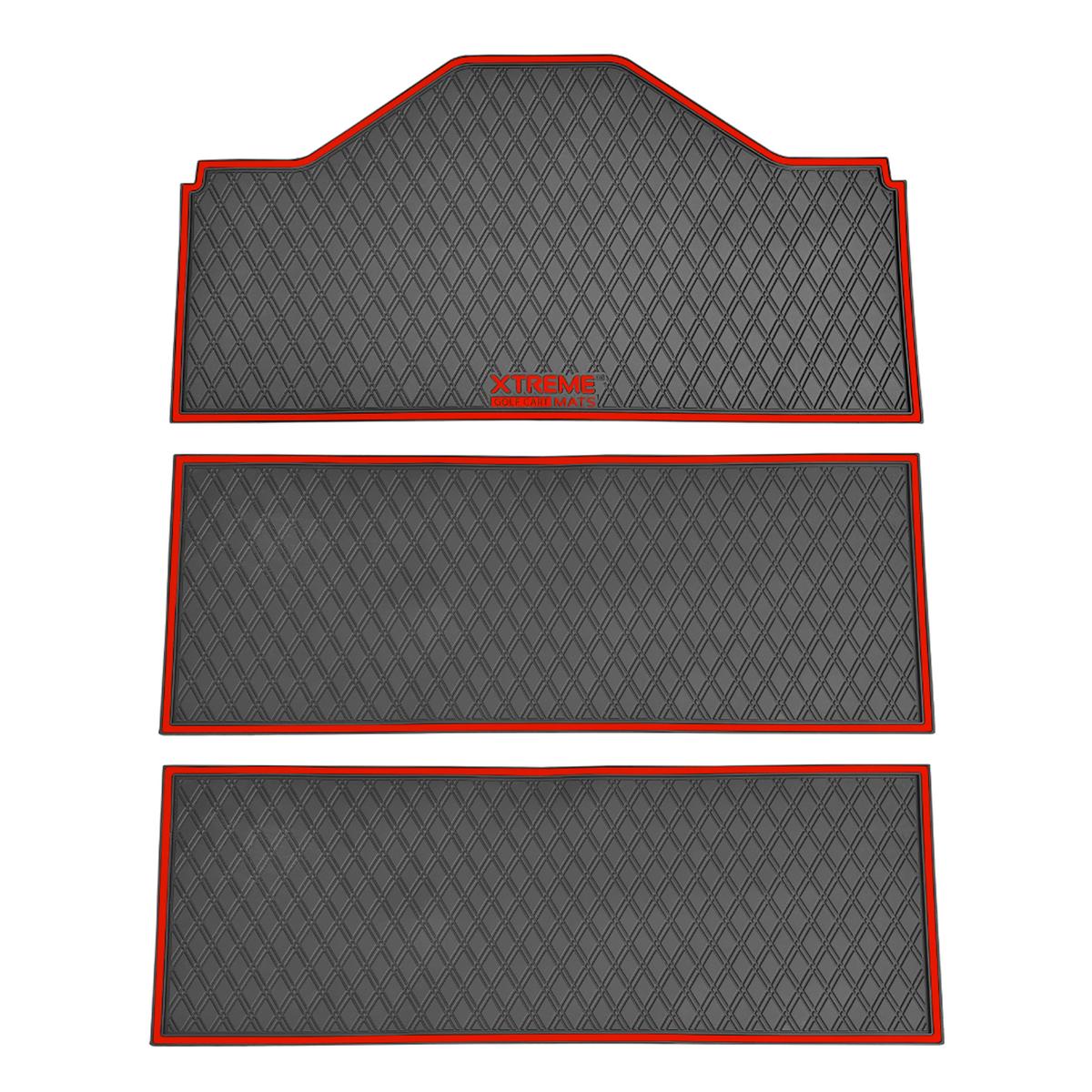 Xtreme Front & Two Middle Floor Mats for Evolution D5 Ranger & Maverick – Black/Red