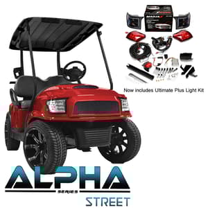 ALPHA Club Car Precedent Street Body Kit in Red with Ultimate Plus Light Kit