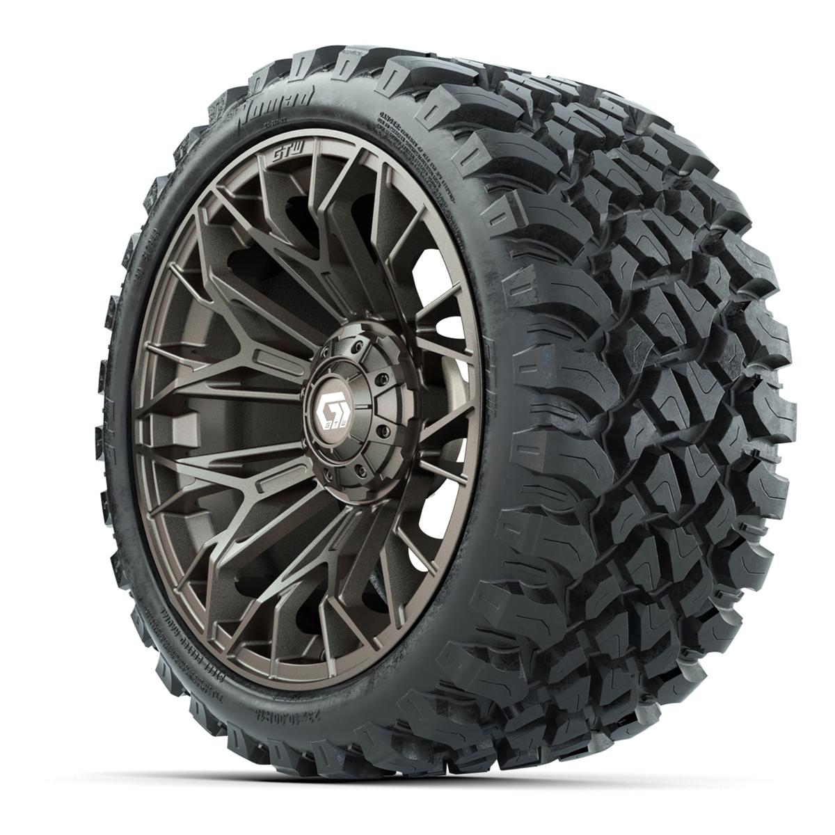 Set of (4) 15 in GTW® Stellar Matte Bronze Wheels with 23x10-R15 Nomad All-Terrain Tires