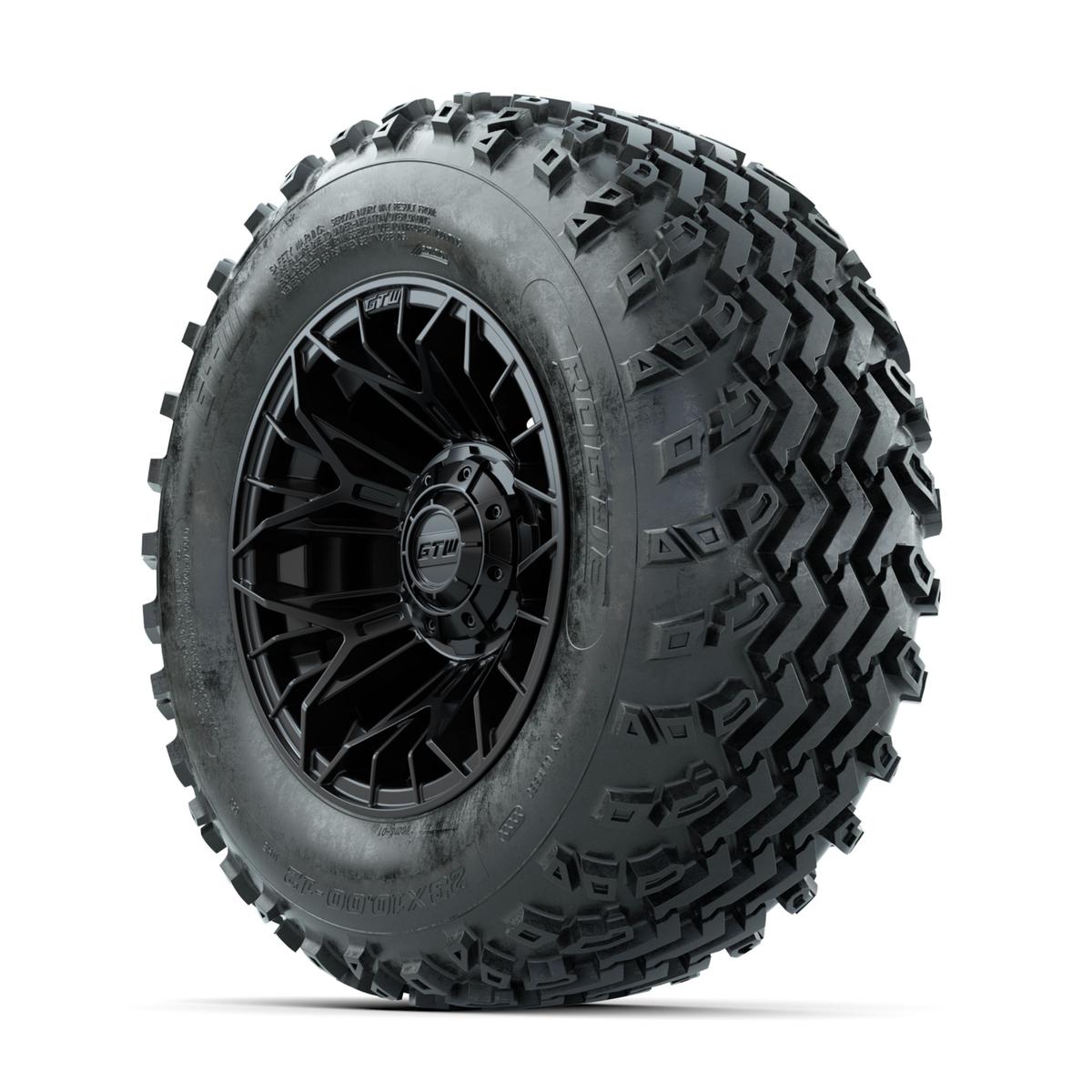 GTW Stellar Black 12 in Wheels with 23x10.00-12 Rogue All Terrain Tires – Full Set