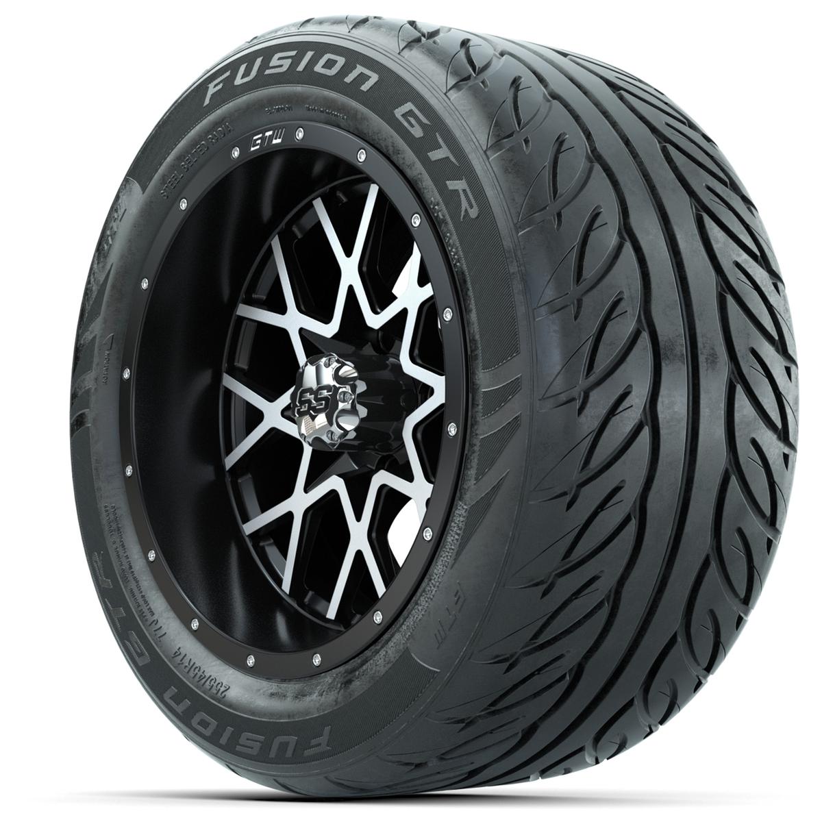 Set of (4) 14 in GTW Vortex Wheels with 255/45-R14 Fusion GTR Street Tires