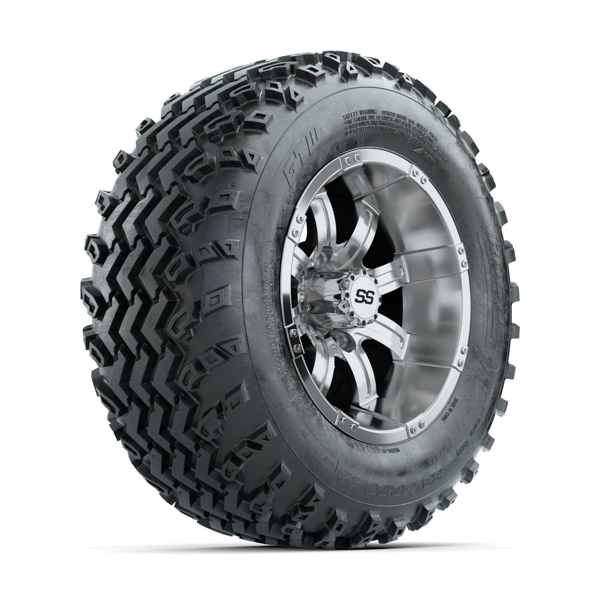 GTW Tempest Chrome 12 in Wheels with 23x10.00-12 Rogue All Terrain Tires – Full Set
