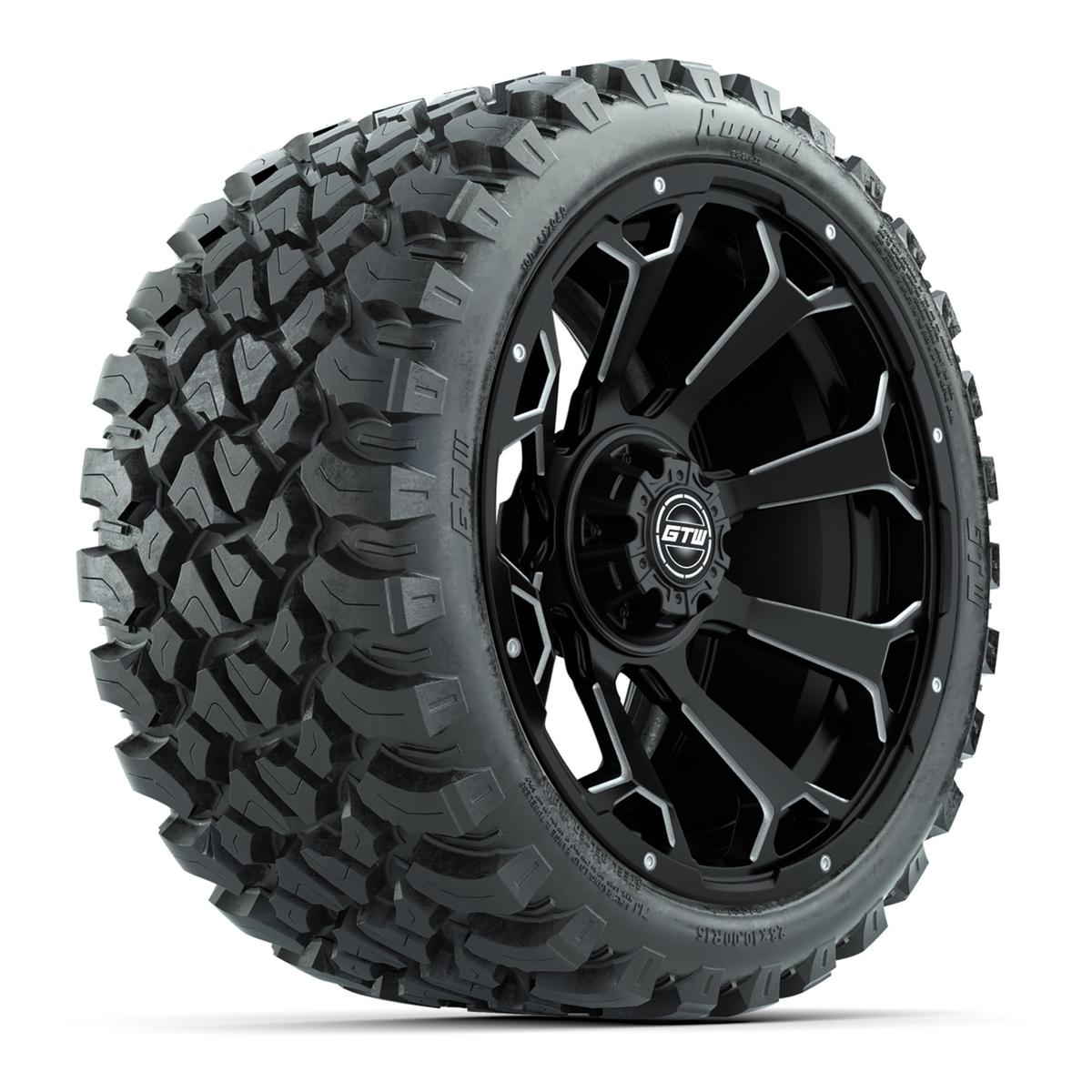 Set of (4) 15&Prime; GTW Raven Matte Black Wheels with 23x10-R15 Nomad All-Terrain Tires