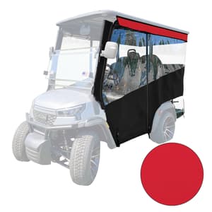RedDot 4-Passenger Black Track Style Enclosure with Jockey Red Valance for ICON i40X (Years 2026-Up)