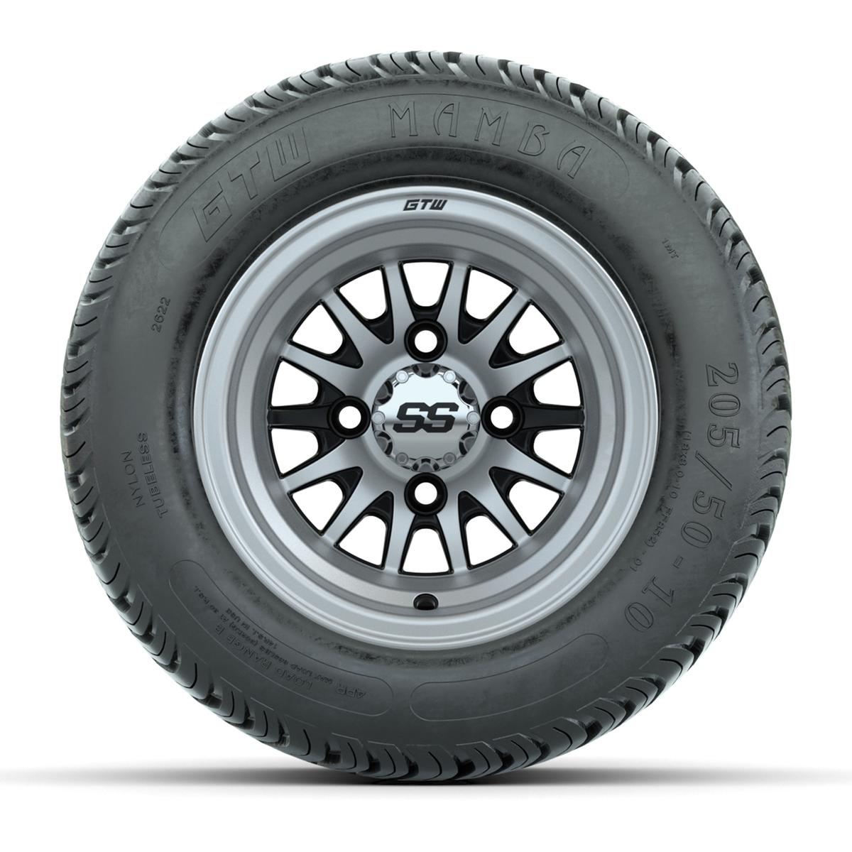 Set of (4) 10 in GTW Medusa Wheels with 205/50-10 Mamba Street Tires