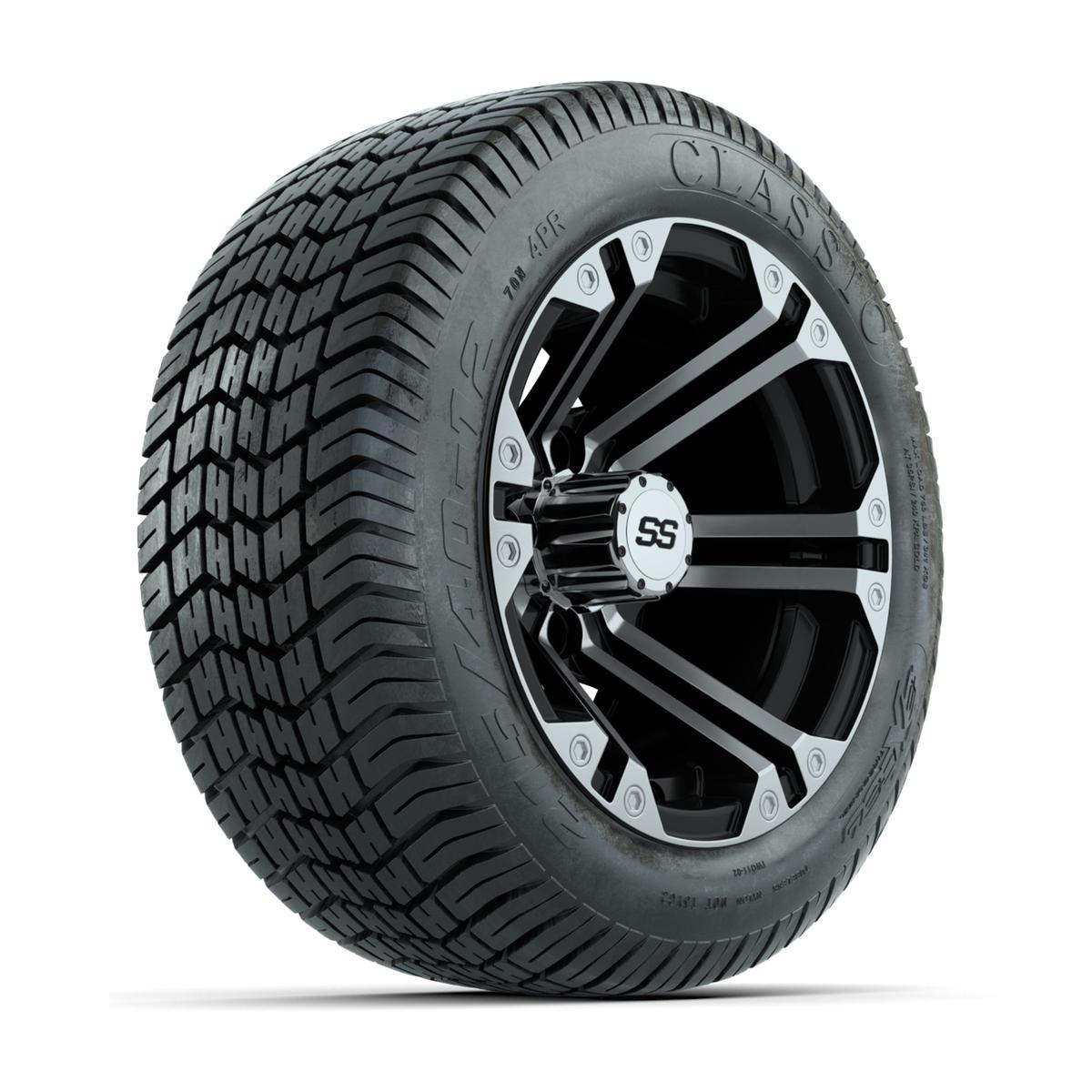 12” GTW Specter Black and Machined Wheels with Excel Lo-Pro Street Tires – Set of 4