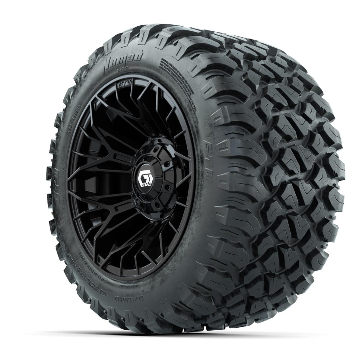 Set of (4) 12 in GTW® Stellar Black Wheels with 22x11-R12 Nomad All-Terrain Tires