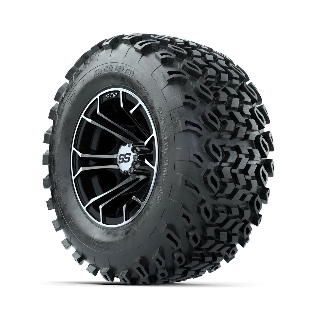 GTW Spyder Machined/Black 10 in Wheels with 20x10-10 Duro Desert All Terrain Tires – Full Set