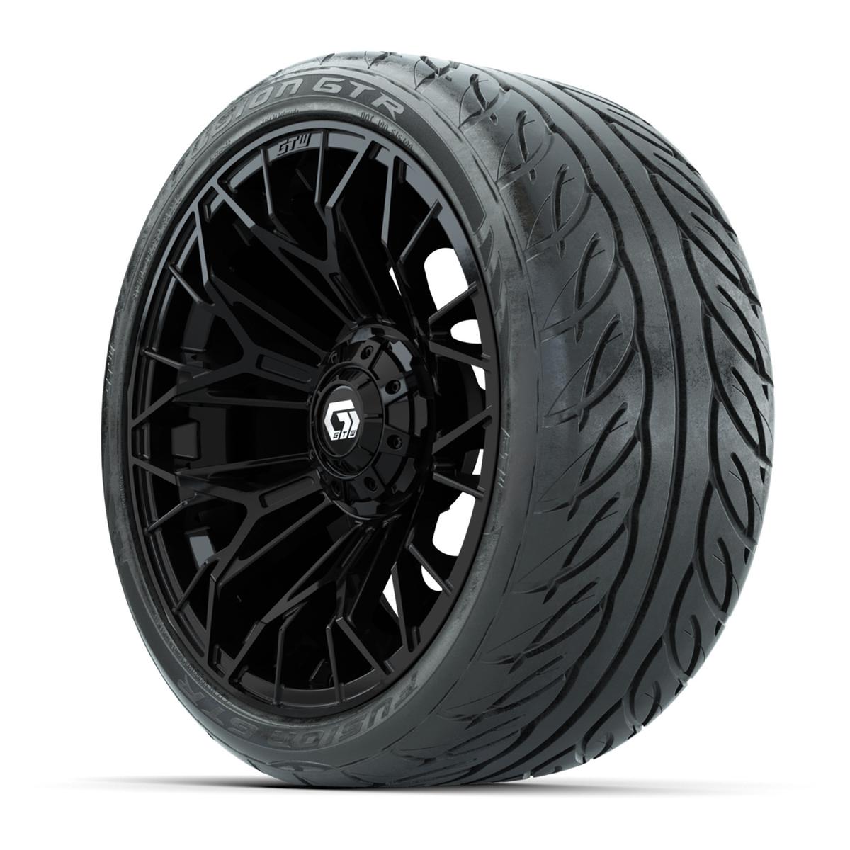 Set of (4) 15 in GTW® Stellar Black Wheels with 215/40-R15 Fusion GTR Street Tires