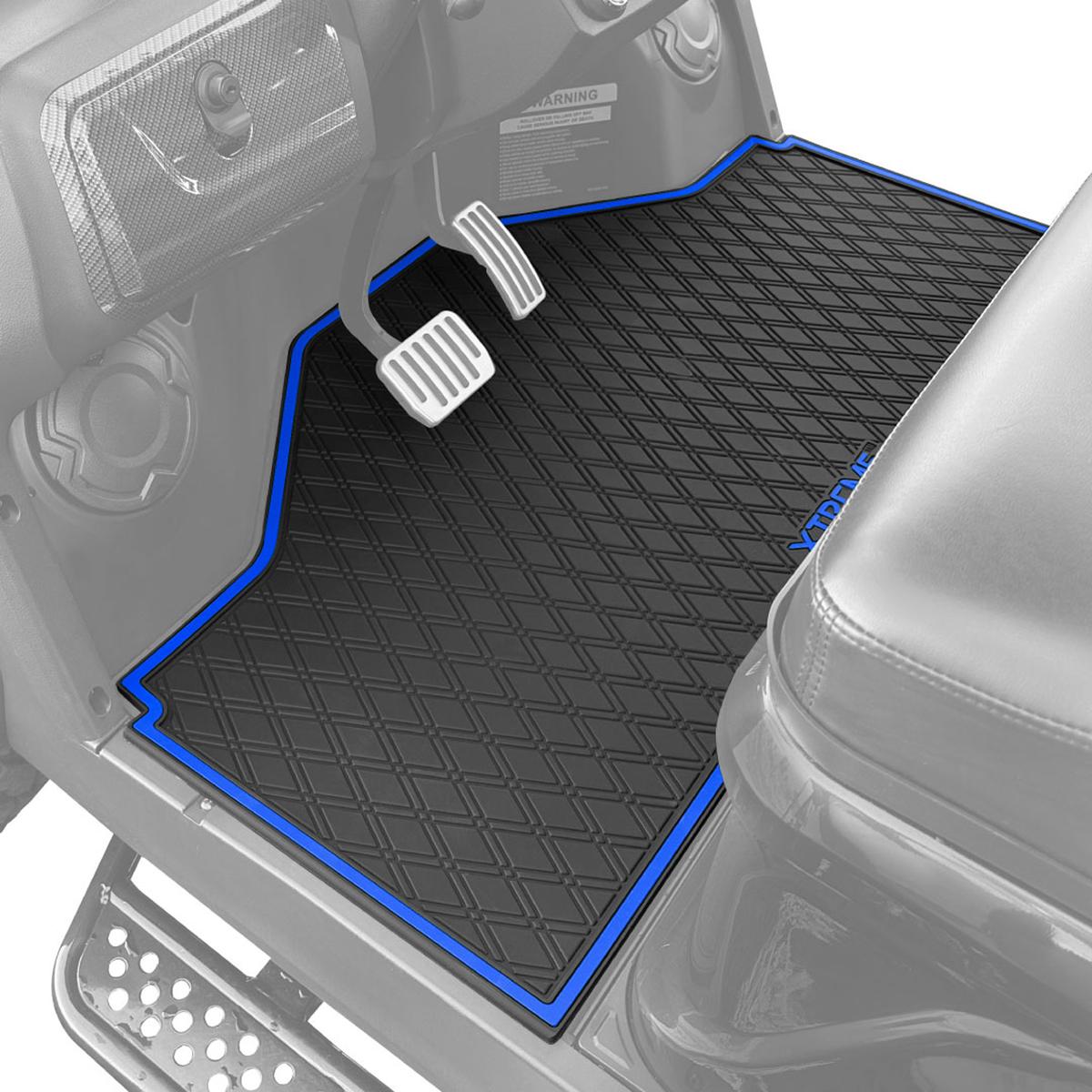 Xtreme Front, Middle, & Rear Floor Mats for Evolution D5 Ranger & Maverick – Black/Blue
