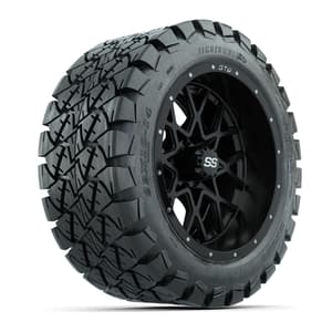 Set of (4) 14 in GTW Vortex Wheels with 22x10-14 GTW Timberwolf All-Terrain Tires