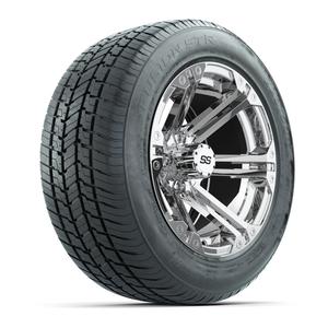 GTW&reg; Specter Chrome 14 in Wheels with 255/50-R14 Fusion STR DOT Approved Street Tires - Full Set