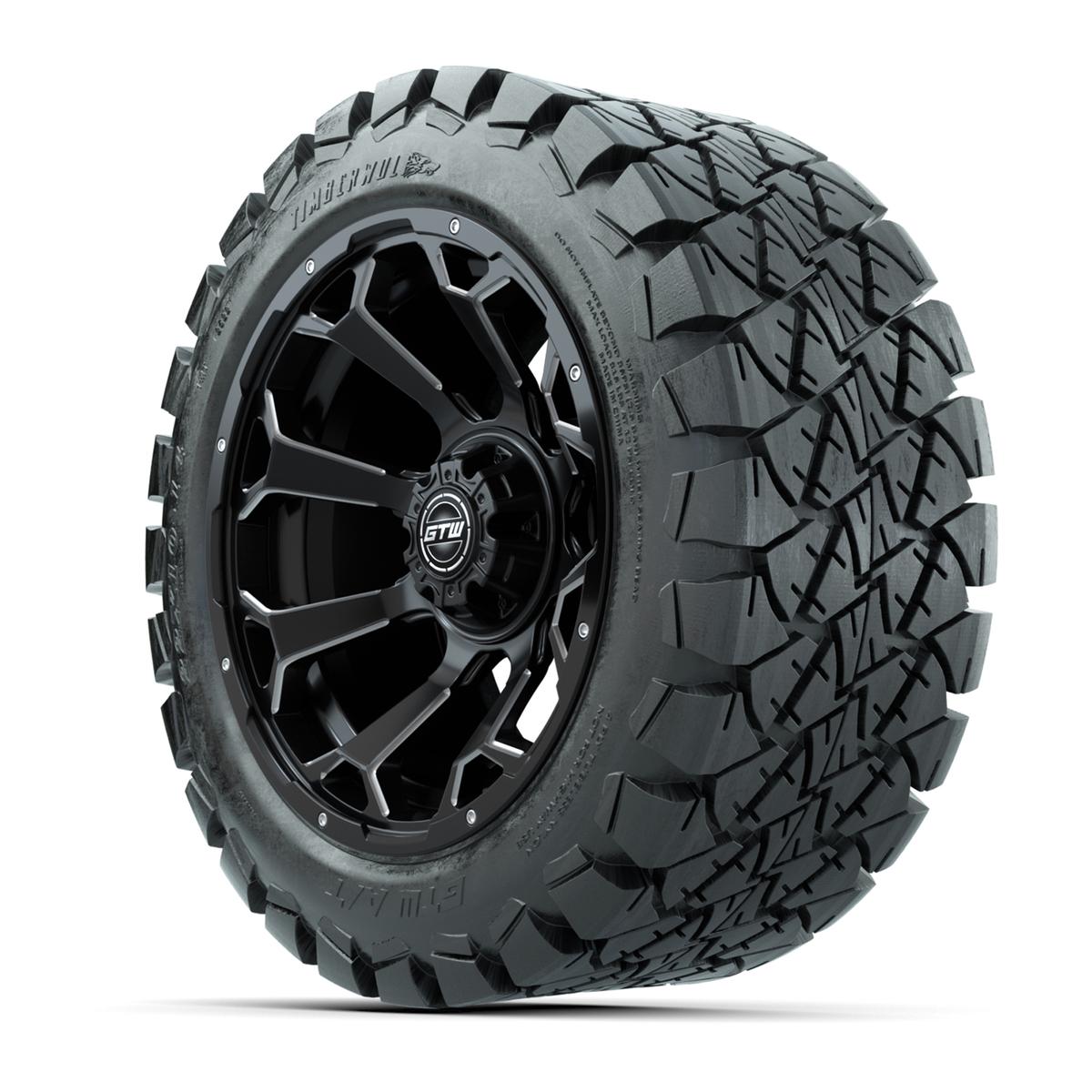 Set of (4) 14 in GTW Raven Wheels with 22x10-14 GTW Timberwolf All-Terrain Tires