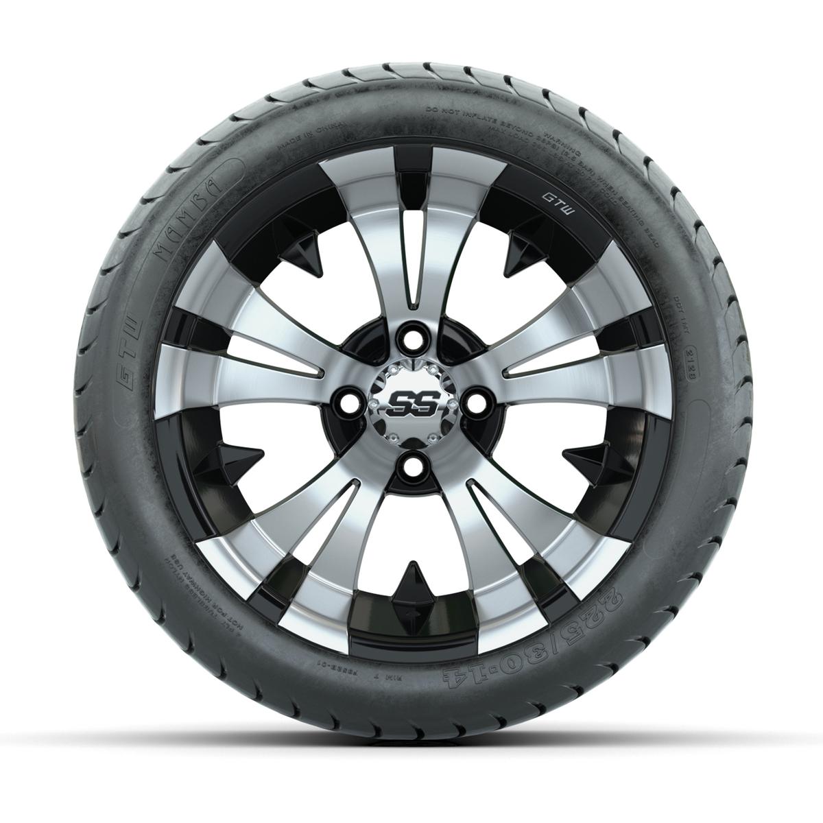 14” GTW Vampire Black and Machined Wheels with GTW Mamba Street Tires – Set of 4