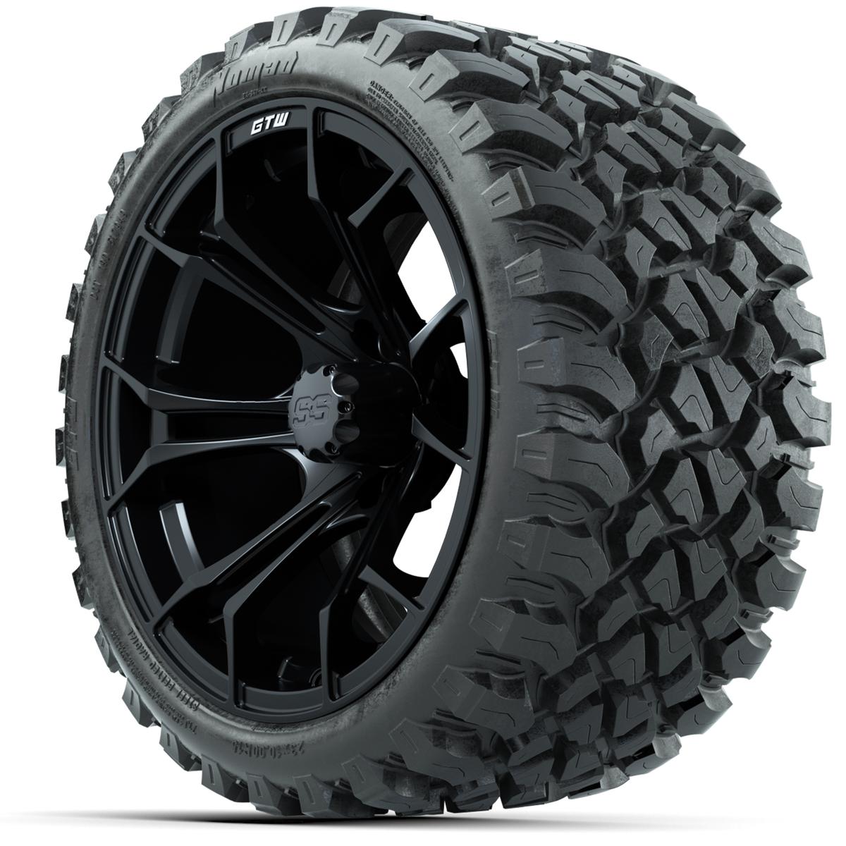 Set of (4) 15&Prime; GTW Spyder Matte Black Wheels with 23x10-R15 Nomad All-Terrain Tires