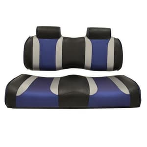 MadJax&reg; Tsunami Black–Liquid Silver w/ Freestyle Wave Club Car Front Seat Cushions