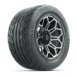 GTW&reg; Bravo Matte Gray/Machined 14 in Wheels with 255/45-R14 Fusion GTR Steel Belt Radial Street Tires – Full Set