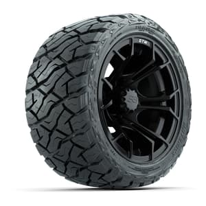 GTW Spyder Matte Black 12 in Wheels with 215/40-R12 Maverick Low-Profile All-Terrain Tires – Full Set