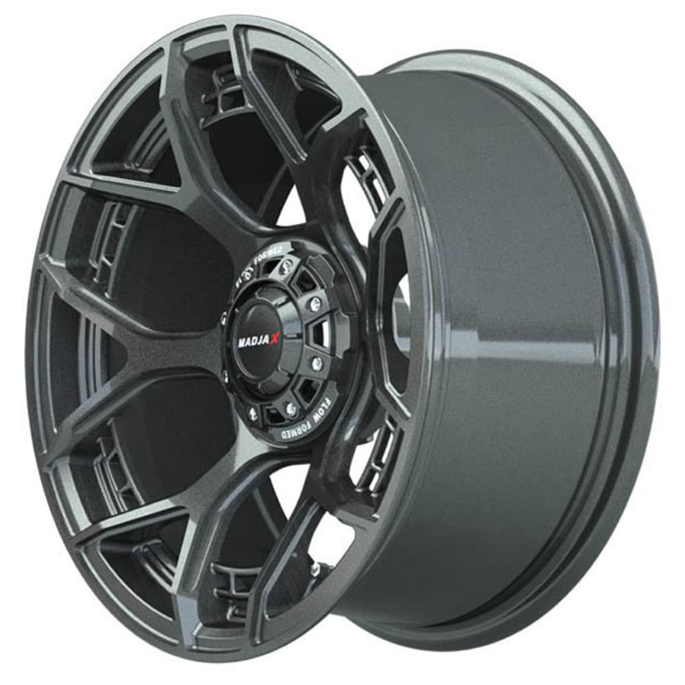 Set of (4) 15&quot; MadJax&reg; Flow Form Evolution Gunmetal Wheels with GTW&reg; Fusion GTR Street Tires