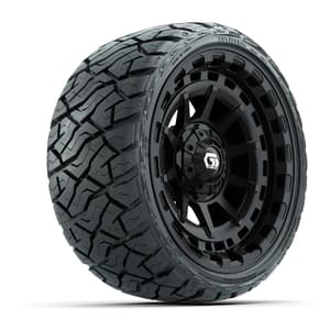 GTW Barricade Gloss Black 14 in Wheels with 205/35-R14 Maverick Low-Profile All-Terrain Tires – Full Set