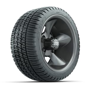 GTW&reg; Godfather Matte Gray 12 in Wheels with 205/30-12 Fusion Street Tires – Full Set