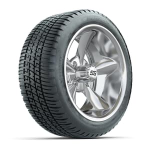 GTW&reg; Godfather Chrome 14 in Wheels with 205/30-R14 Fusion Street Tires – Full Set