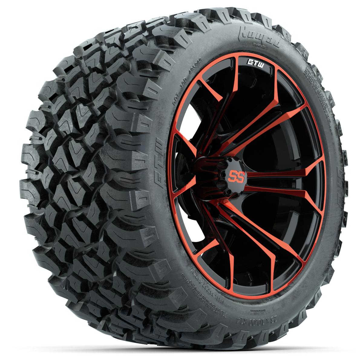 GTW Spyder Red/Black 14 in Wheels with 23x10-14 GTW Nomad All-Terrain Tires – Full Set