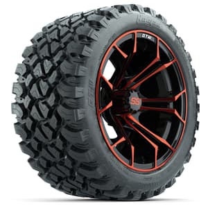 GTW Spyder Red/Black 14 in Wheels with 23x10-14 GTW Nomad All-Terrain Tires – Full Set