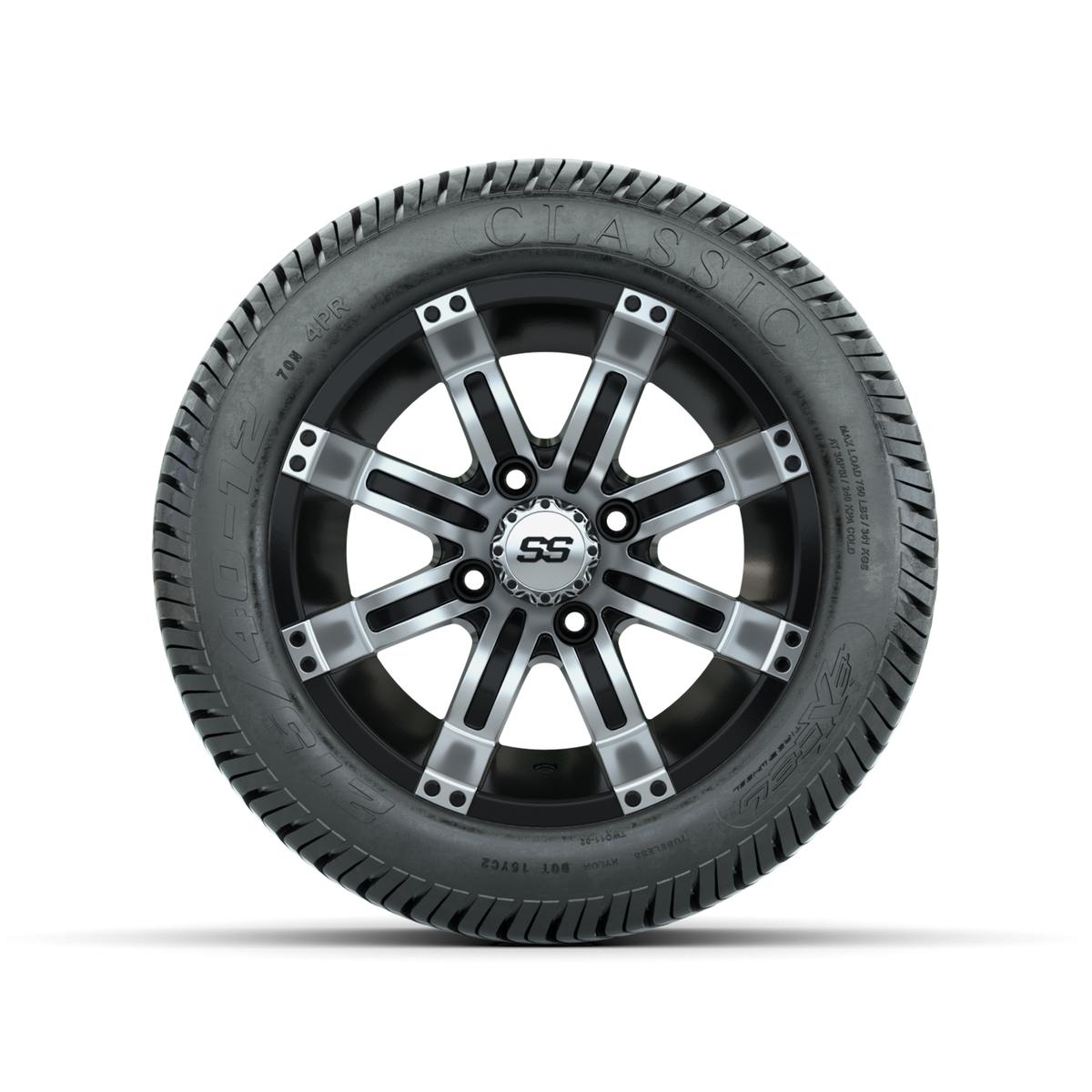 Set of (4) 12 in GTW Tempest Wheels with 215/40-12 Excel Classic Street Tires