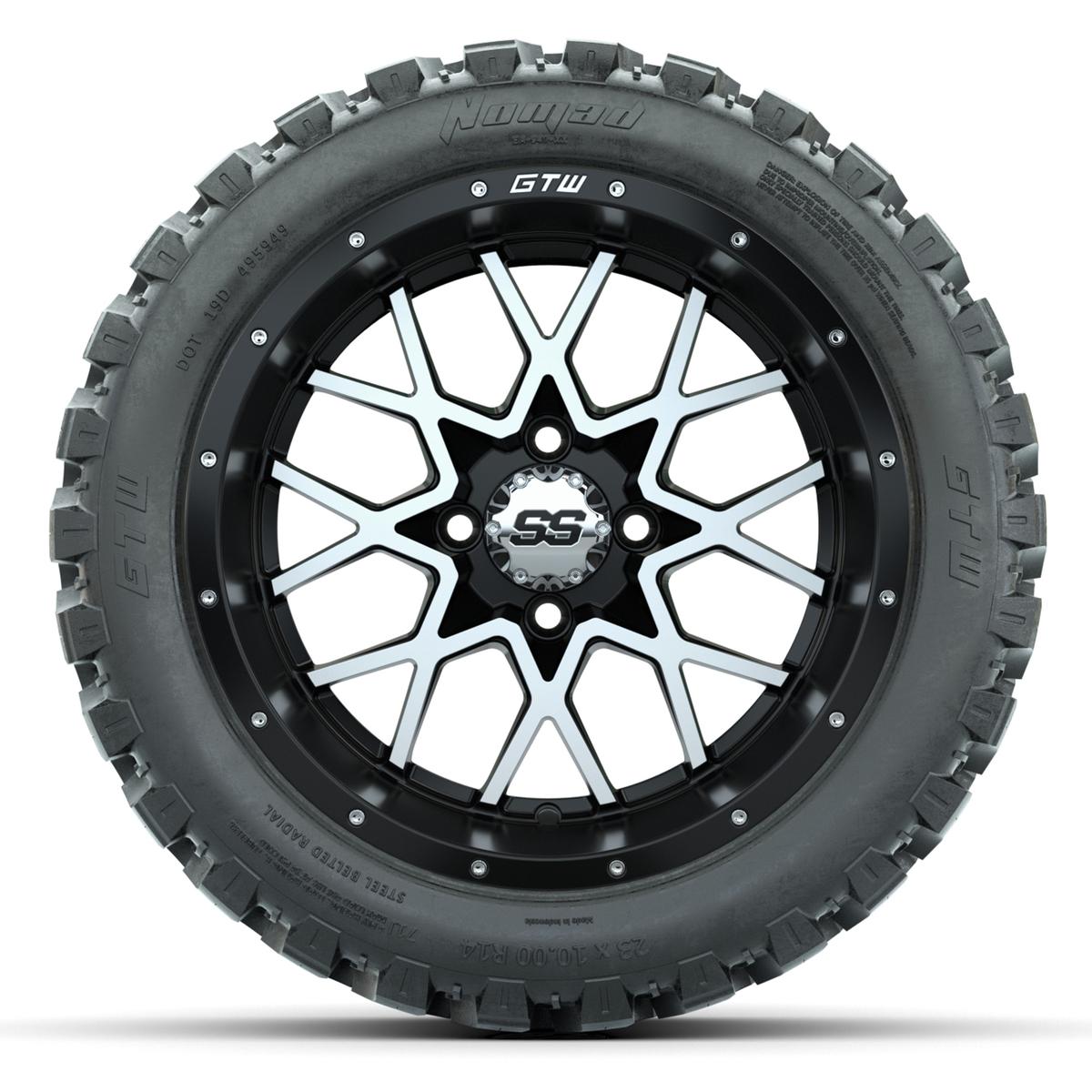 Set of (4) 14 in GTW Vortex Wheels with 23x10-14 GTW Nomad All-Terrain Tires