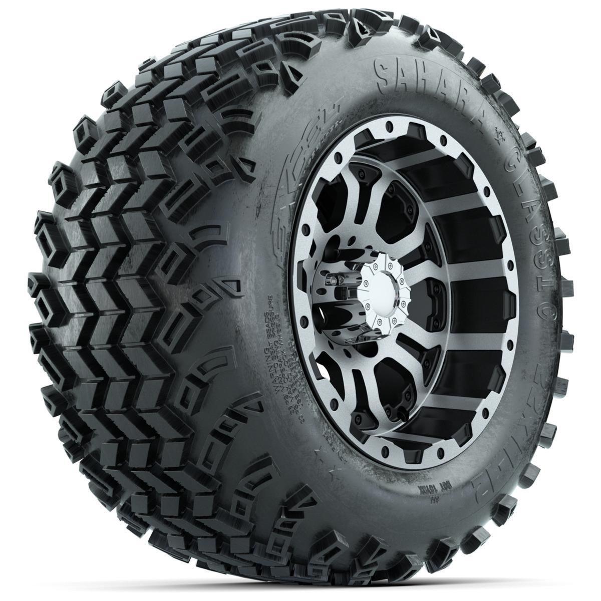 Set of (4) 12 in GTW Omega Wheels with 22x11-12 Sahara Classic All-Terrain Tires