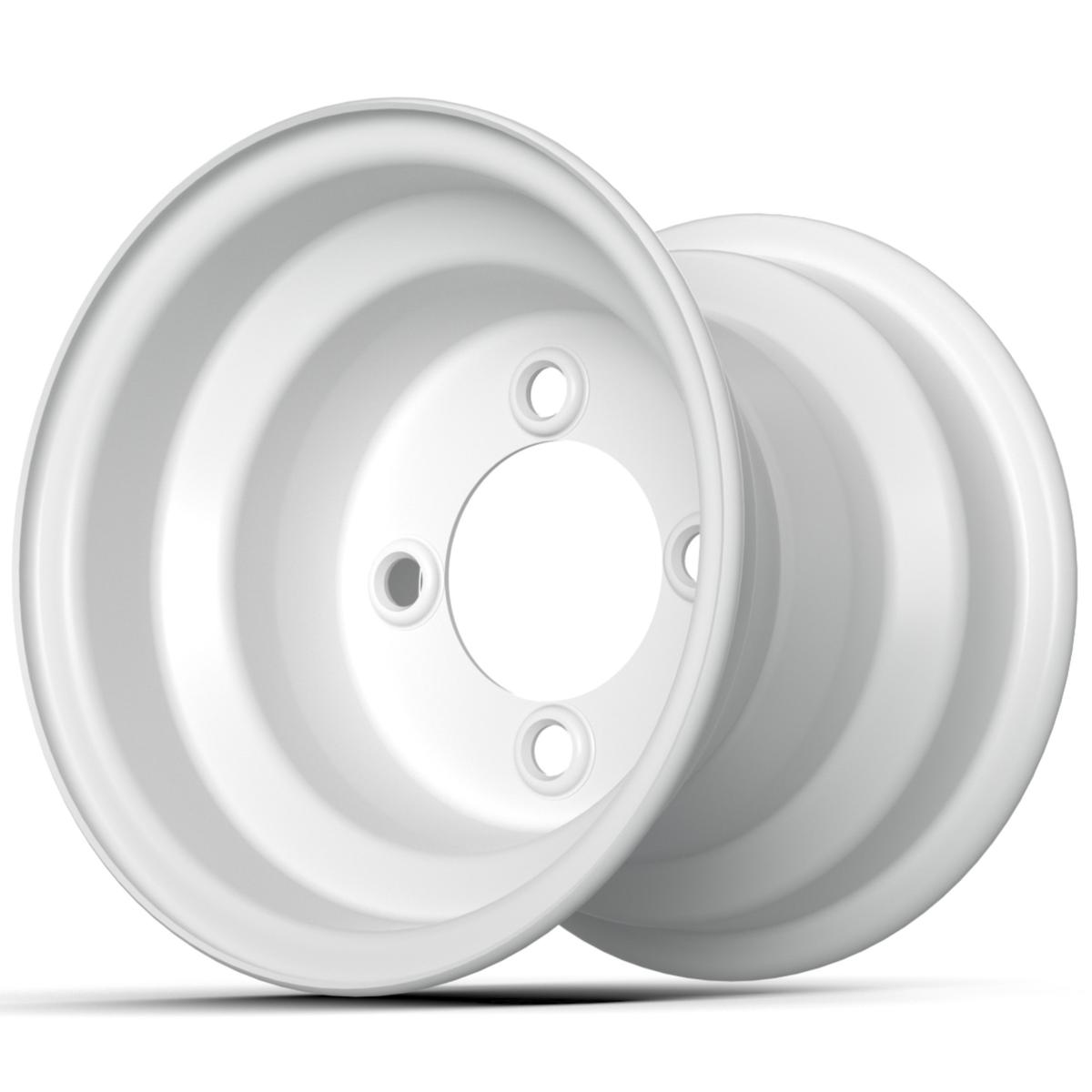 8" White Steel Wheel - Centered