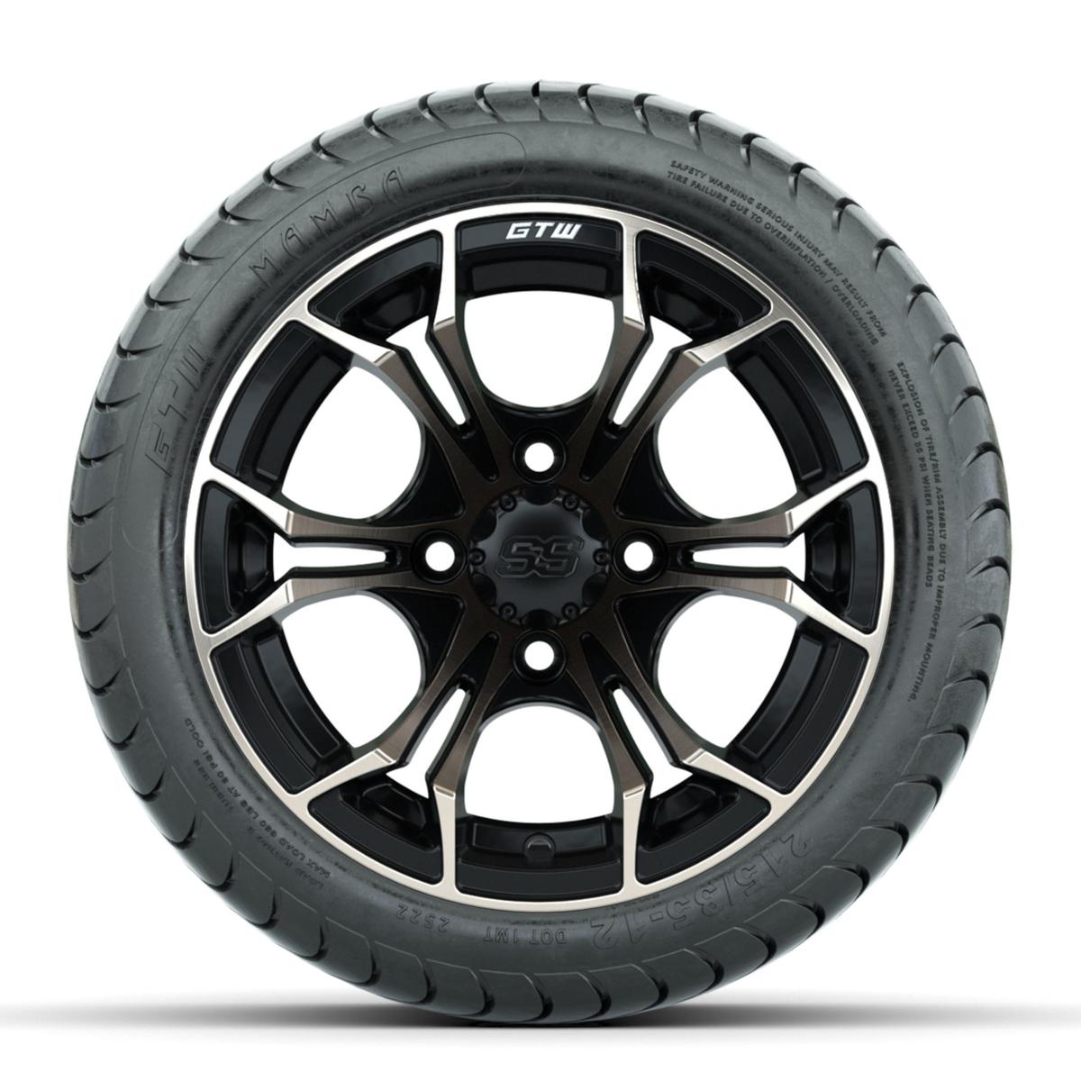 GTW Spyder Bronze/Matte Black 12 in Wheels with 215/35-12 Mamba Street Tires – Full Set