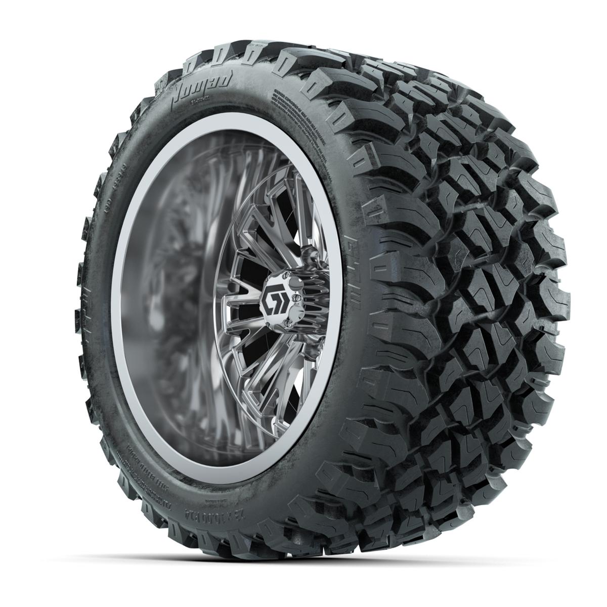 GTW&reg; Viper Chrome 14 in Wheels with 23X10-R14 Nomad Steel Belt Radial All-Terrain Tires - Full Set