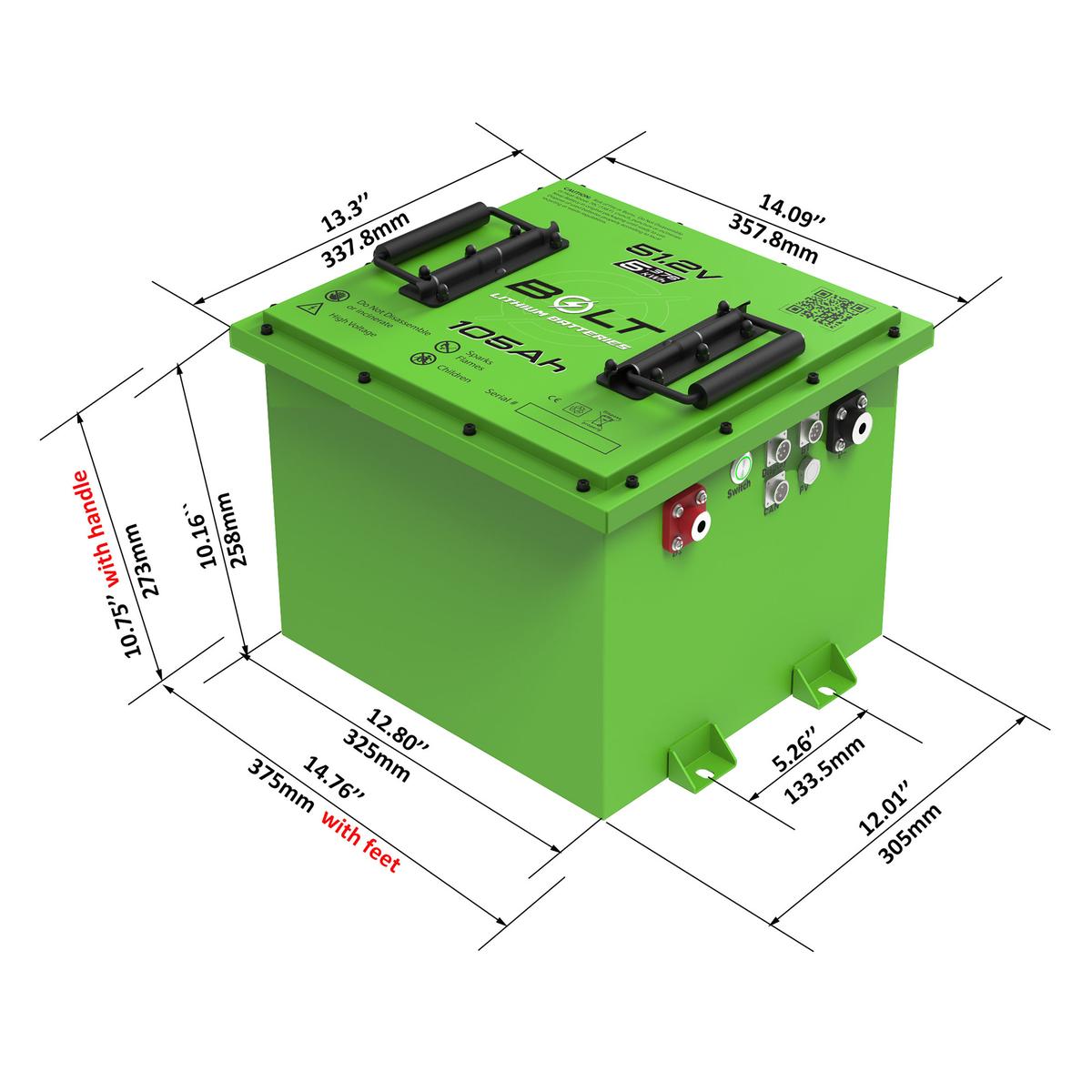 Bolt Energy Yamaha G19-G22, 51V 105AH Square Professional Battery Kit