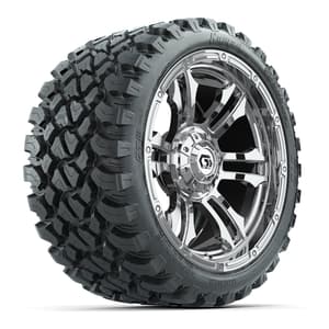 GTW® Shogun Chrome 15 in Wheels with 23x10-R15 Nomad Steel Belted Radial All-Terrain Tires – Full Set