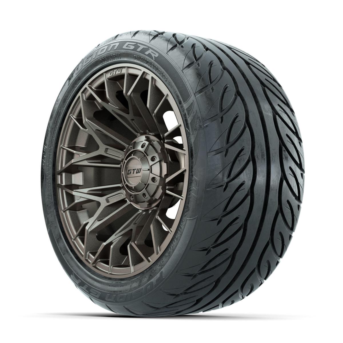 GTW Stellar Matte Bronze 14 in Wheels with 225/40-R14 Fusion GTR Street Tires – Full Set