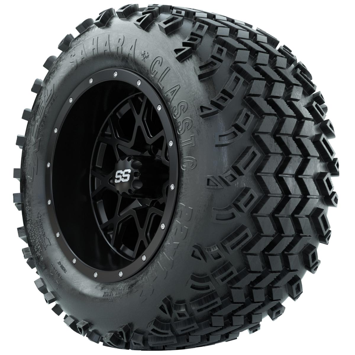 Set of (4) 12 in GTW Vortex Wheels with 22x11-12 Sahara Classic All-Terrain Tires