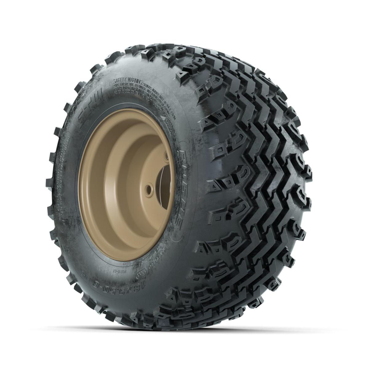 GTW Steel Stone Grey Centered 8 in Wheels with 18x9.50-8 Rogue All Terrain Tires – Full Set
