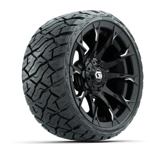 GTW Diablo Gloss Black/Machined 14 in Wheels with 205/35-R14 Maverick Low-Profile All-Terrain Tires – Full Set