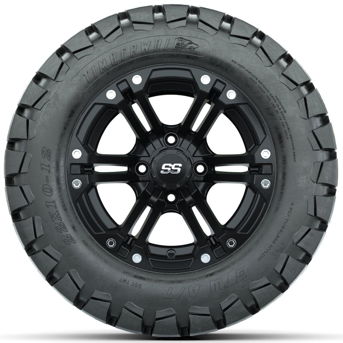Set of (4) 12 in GTW Specter Wheels with 22x10-12 GTW Timberwolf All-Terrain Tires