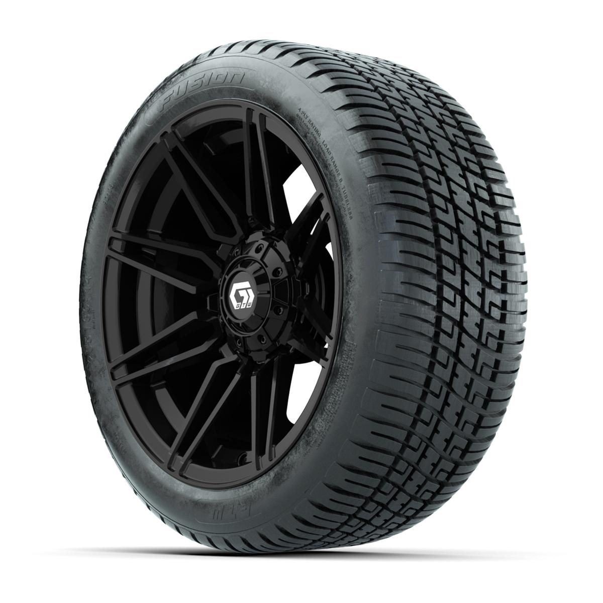 GTW® Stealth Gloss Black 14 in Wheels with 205/30-14 Fusion Street Tires – Full Set